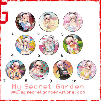 Super Sonico すーぱーそに子 Anime Pinback Button Badge Set ( or Hair Ties / 4.4 cm Badge / Magnet / Keychain Set )
